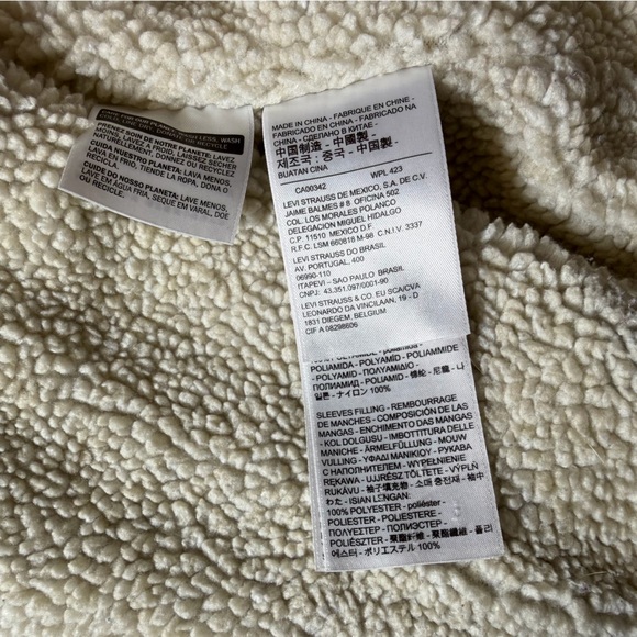 Levi’s Sherpa Lined Denim Trucker Jacket Men’s Large - Picture 9 of 10